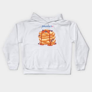 blueberries pancakes hand drawn Kids Hoodie